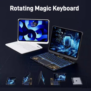 360 Swivel Keyboard Clear Case For IPad Smart Trackpad Bluetooth-compatible Keyboard Case Cover With Pen Slot - CJdropshipping